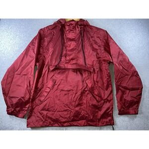 Eddie Bauer Jacket Men's Sz S Vintage 90s‎ Red Nylon Pullover Windbreaker Anorak